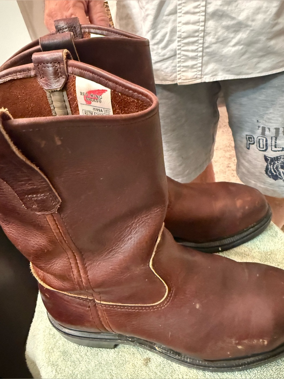 Red Wing Shoes Brown Leather Pull-On Work Boots